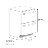 ZLINE 24" Touchstone 168 Can Outdoor-Rated Dual Refrigerator Drawer, Gold, RDSOZ-ST-24-G