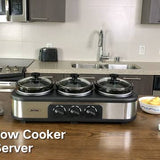 1.5 Qt Electric Triple Slow Cooker Crock Pot 4.5 Qt Kitchen