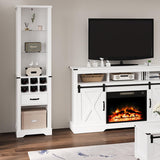 75'' Tall Storage Cabinet with Led Light, White
