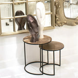 Copper Metal Round Nesting Table Set