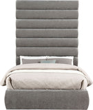 Adam - Chenille Fabric Bed With 89" Headboard