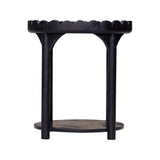 Scalloped Round Side Table Navy Blue