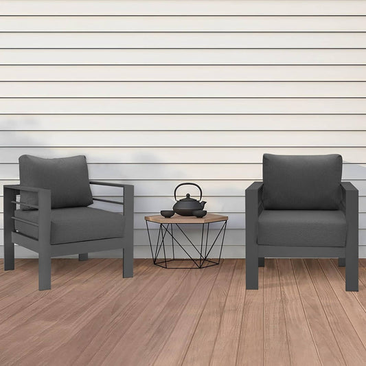 Patio Furniture Metal Armchair, 2 Pcs