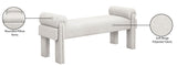 Stefano Bench - Chic Art Deco Polyester Fabric Bench for Cozy Entryway or Bedroom Seating Solution