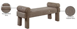 Stefano Bench - Chic Art Deco Polyester Fabric Bench for Cozy Entryway or Bedroom Seating Solution