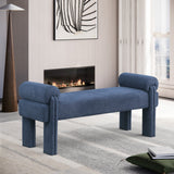 Stefano Bench - Chic Art Deco Polyester Fabric Bench for Cozy Entryway or Bedroom Seating Solution