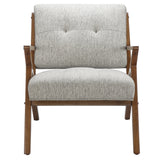 Modern Mid-Century Wood Lounge Chair, Light Grey *