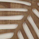 Carved Palm Leaves Tropical 2-Piece Wood Wall Art Home Decor