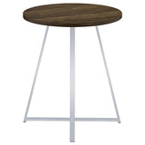 Burkhart Round 35-inch Pub Height Bistro Bar Table Brown Oak