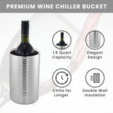 Double Wall Ribbed Stainless Steel Wine Cooler