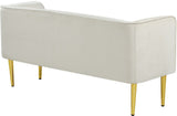 Audrey Contemporary Velvet Bench with Golden Legs – Stylish Seating for Modern Homes and Spaces
