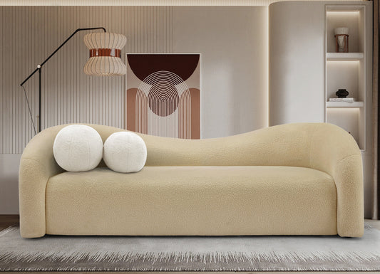 Kali Sofa - Cozy Faux Shearling Teddy Fabric Couch for Ultimate Comfort in Living Spaces and More