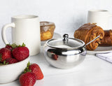 Kook Large Stainless Steel Sugar Bowl, Lid & Spoon