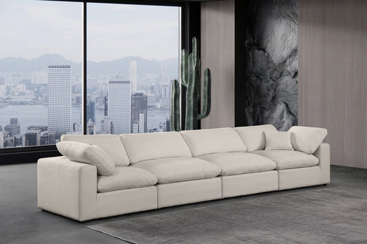 Comfy Modular Sofa - Stylish Linen Textured Design with Overstuffed Cushions for Ultimate Comfort