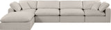 Comfy Modular Sectional Sofa in Durable Linen Fabric - Overstuffed Cushions for Ultimate Comfort