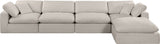 Comfy Modular Sectional Sofa in Durable Linen Fabric - Overstuffed Cushions for Ultimate Comfort