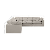 Comfy Modular Sectional – Luxurious Linen Textured Fabric with Plush Down Feather Cushions for Comfort