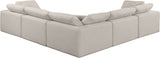Comfy Modular Sectional – Luxurious Linen Textured Fabric with Plush Down Feather Cushions for Comfort