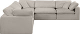 Comfy Modular Sectional – Luxurious Linen Textured Fabric with Plush Down Feather Cushions for Comfort