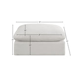 Comfy Fabric Upholstered Modular Ottoman