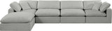 Comfy Modular Sectional Sofa in Durable Linen Fabric - Overstuffed Cushions for Ultimate Comfort