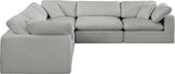 Comfy Modular Sectional – Luxurious Linen Textured Fabric with Plush Down Feather Cushions for Comfort