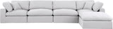 Comfy Modular Sectional Sofa in Durable Linen Fabric - Overstuffed Cushions for Ultimate Comfort