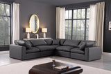 Comfy Modular Sectional – Luxurious Linen Textured Fabric with Plush Down Feather Cushions for Comfort