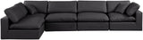 Comfy Modular Sectional Sofa in Vegan Leather - Stylish, Adaptable, and Overstuffed for Ultimate Comfort