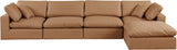 Comfy Modular Sectional Sofa - Luxurious Vegan Leather Design with Overstuffed Cushions for Comfort