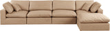 Comfy Modular Sectional Sofa - Luxurious Vegan Leather Design with Overstuffed Cushions for Comfort