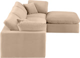 Comfy Modular Sectional Sofa - Luxurious Velvet, Overstuffed Cushions, Versatile Design for Comfort