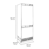 ZLINE 30" Panel Ready Built-In Bottom Freezer Refrigerator,Water Dispenser, Ice Maker,Graphite Gray, Matte Black GRBIVZ-30-MB