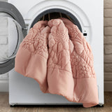 Puffy Floral Patterned Comforter Set, Pink
