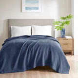 Waffle Weave Cotton Bedding Blanket, Indigo Blue