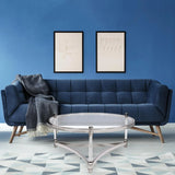Round Stainless Steel & Acrylic Coffee Table