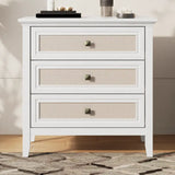 Wholesale 3 Drawer Dresser, Cane Nightstand with Rattan Drawers