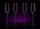 Iridescent Glasses - Crystal Luster Radiance Set of 4 (Tall Flutes)