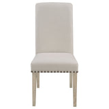 Salem Fabric Upholstered Dining Side Chair Beige (Set of 2)