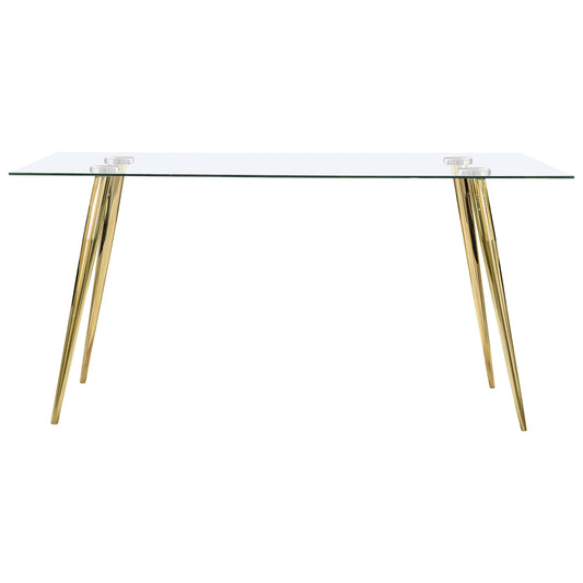 Gilman Rectangular 64-inch Glass Top Dining Table Gold
