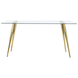 Gilman Rectangular 64-inch Glass Top Dining Table Gold