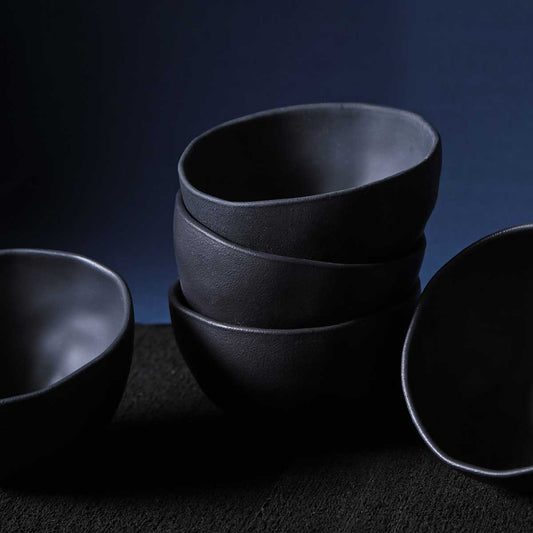 BOWL ORGANIC STONEWARE Ø 5.24" MATTE BLACK
