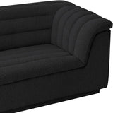 Cascade Boucle Fabric Sofa - Modern Elegance with Curved Arms and Deep Channel Tufting for Comfort
