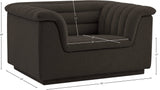 Cascade Chair - Modern Boucle Fabric Seating with Curved Arms and Deep Channel Tufting for Comfort