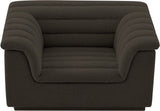 Cascade Chair - Modern Boucle Fabric Seating with Curved Arms and Deep Channel Tufting for Comfort