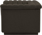 Cascade Chair - Modern Boucle Fabric Seating with Curved Arms and Deep Channel Tufting for Comfort