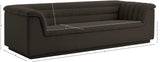 Cascade Boucle Fabric Sofa - Modern Elegance with Curved Arms and Deep Channel Tufting for Comfort