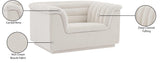 Cascade Chair - Modern Boucle Fabric Seating with Curved Arms and Deep Channel Tufting for Comfort