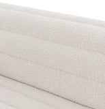 Cascade Boucle Fabric Sofa - Modern Elegance with Curved Arms and Deep Channel Tufting for Comfort