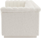 Cascade Boucle Fabric Sofa - Modern Elegance with Curved Arms and Deep Channel Tufting for Comfort